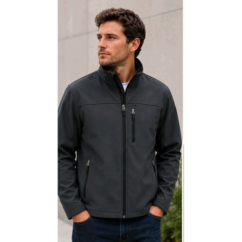 Swiss Tech Men's Dark Gray Softshell Jacket Lightweight All-Season L Coat